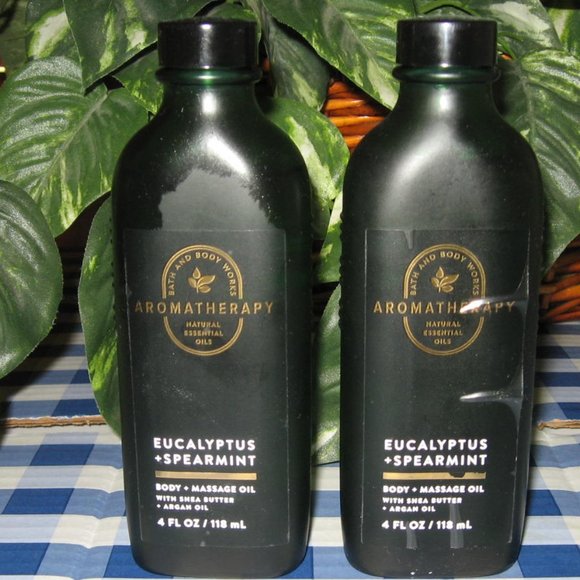 BBW Aromatherapy Eucalytus + Spearmint Body Oil Lot of 2 NEW - Picture 2 of 3